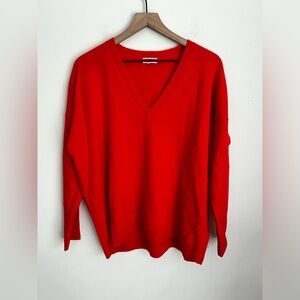 J. Crew Red V-Neck Sweater